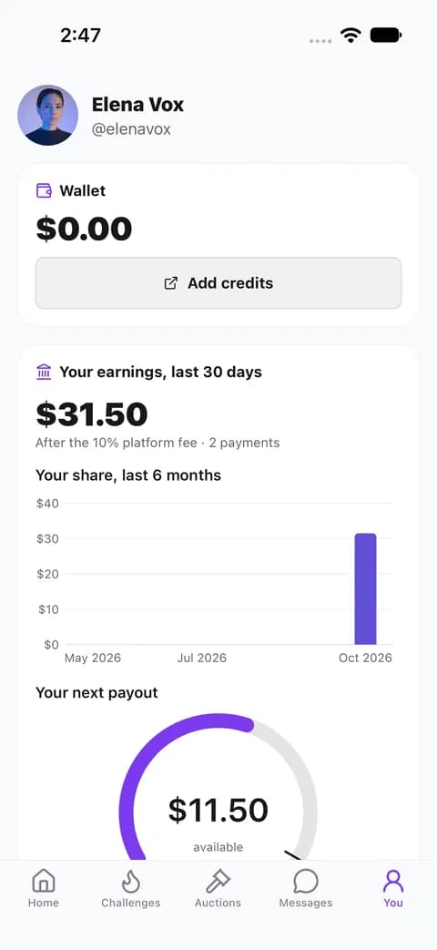 The account in the light theme